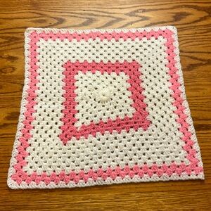 Handmade Premie Baby Blanket - Pink & White